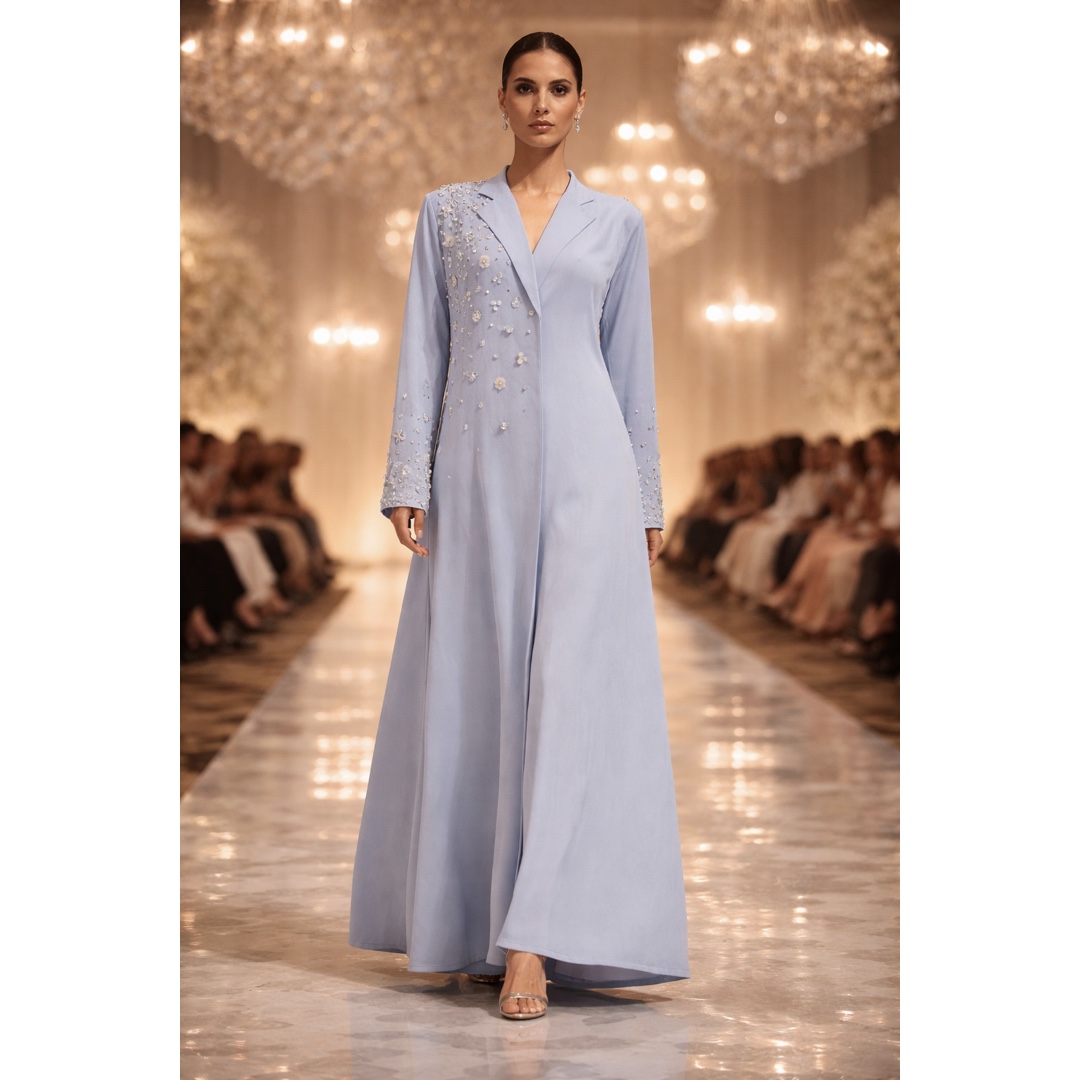     Pearl Line Open Abaya