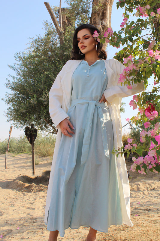 Modest denim abaya